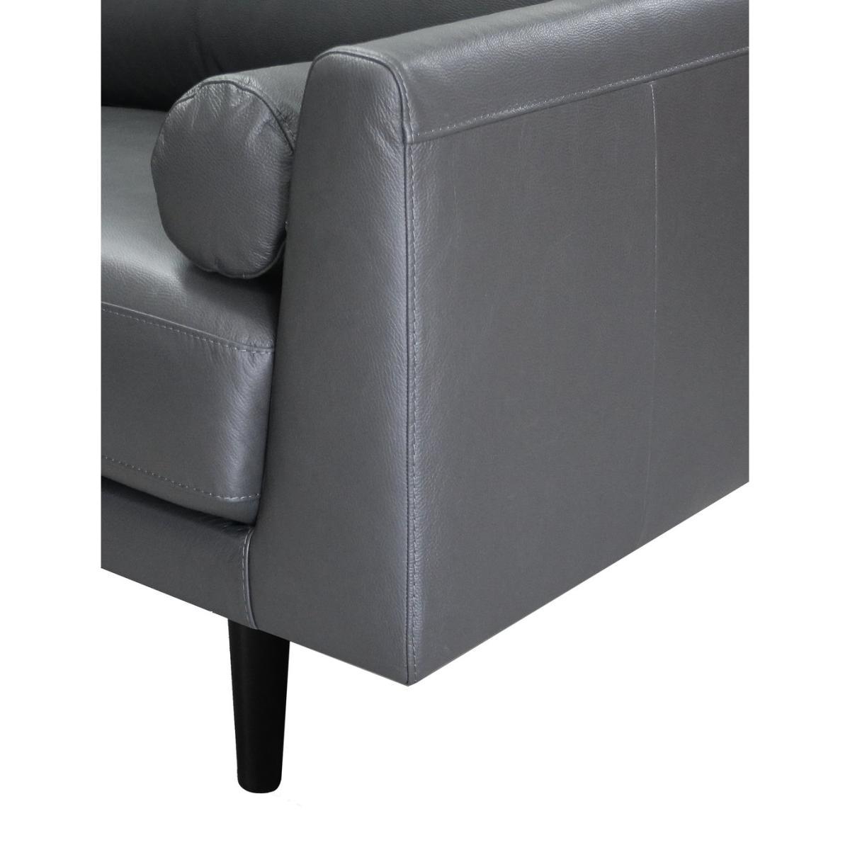 Habitat Jackson 4 Seater Leather Sofa - Grey – image 5
