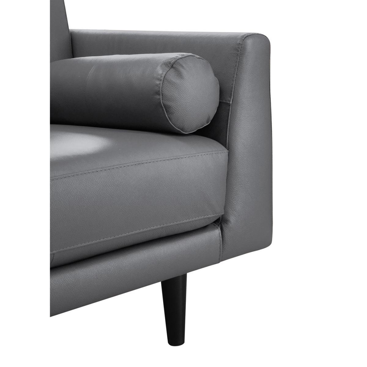 Habitat Jackson 4 Seater Leather Sofa - Grey – image 6
