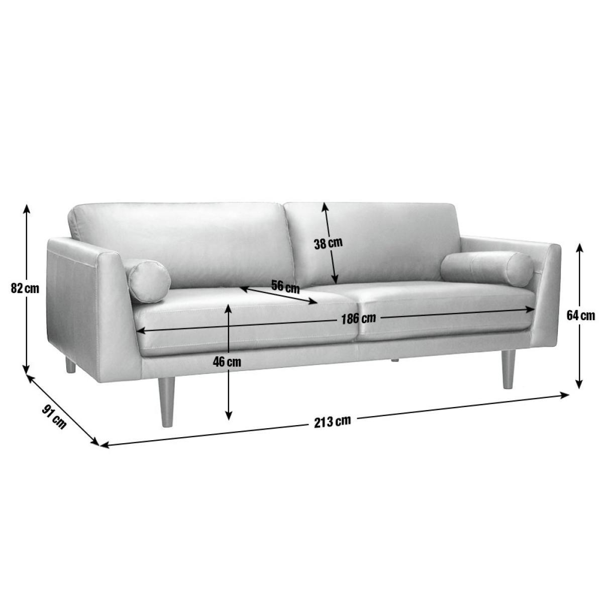 Habitat Jackson 4 Seater Leather Sofa - Grey – image 7