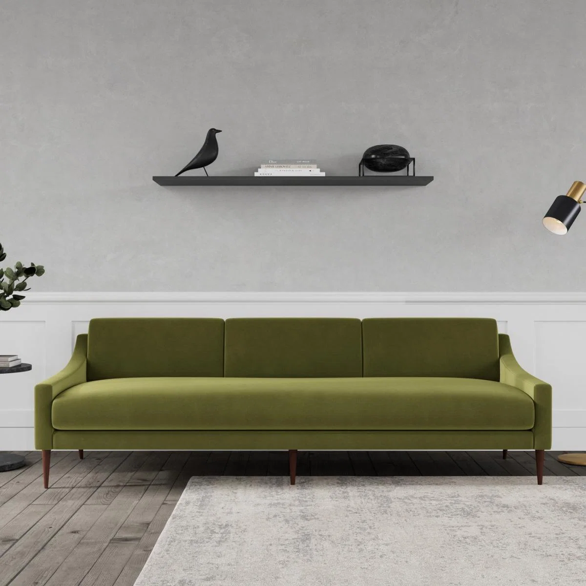 Swoon Turin Velvet 4 Seater Sofa - Fern Green – image 3