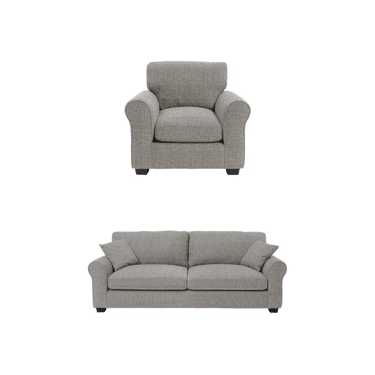 Habitat Lisbon Fabric Chair & 4 Seater Sofa - Grey – image 1
