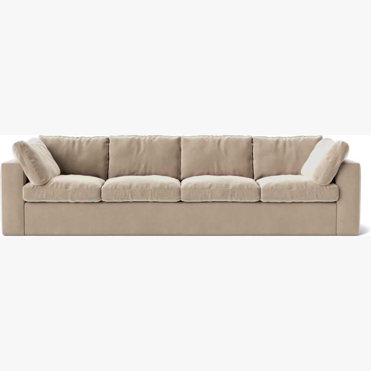 Swoon Seattle Velvet 4 Seater Sofa - Taupe – image 1