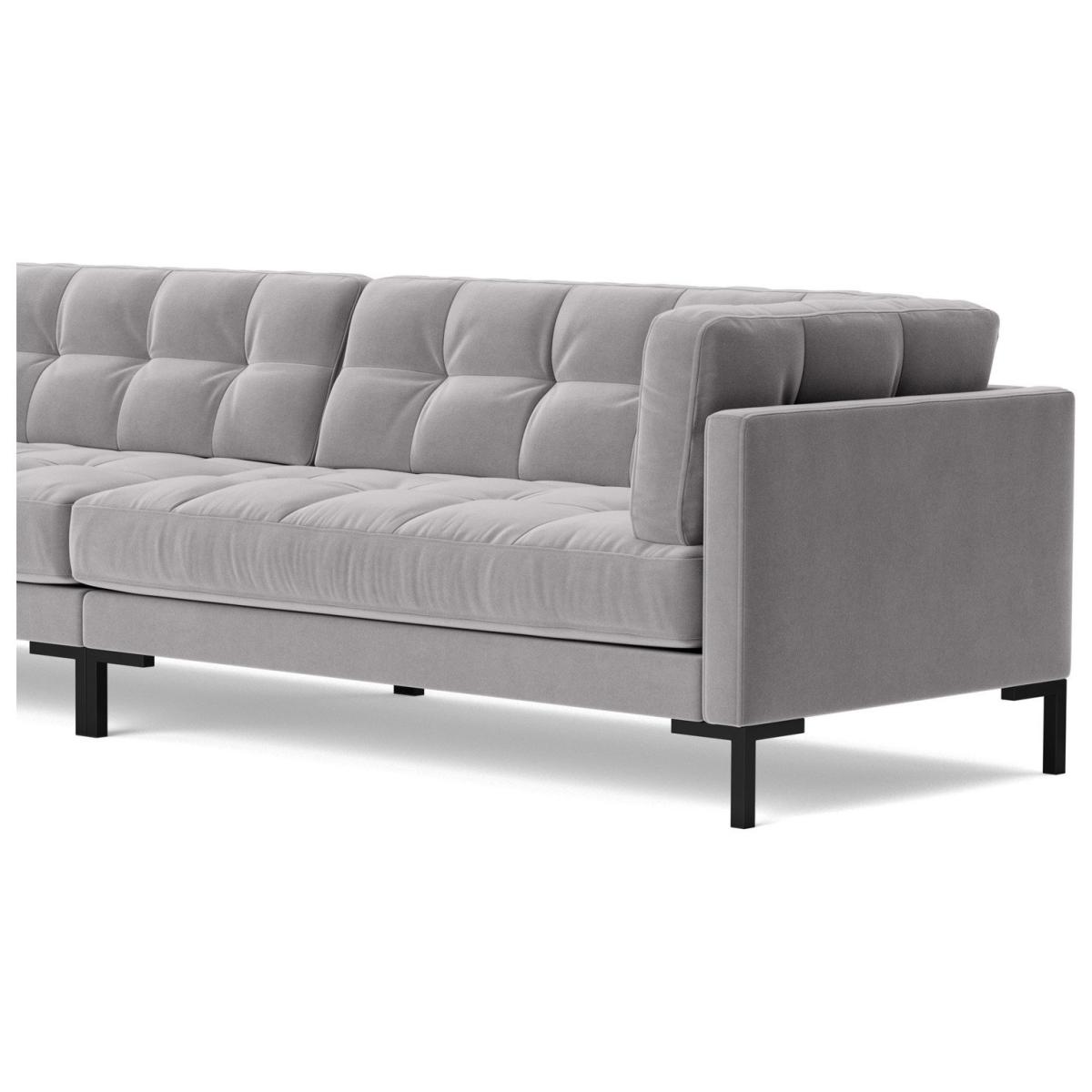 Swoon Landau Velvet 4 Seater Sofa - Silver Grey – image 5