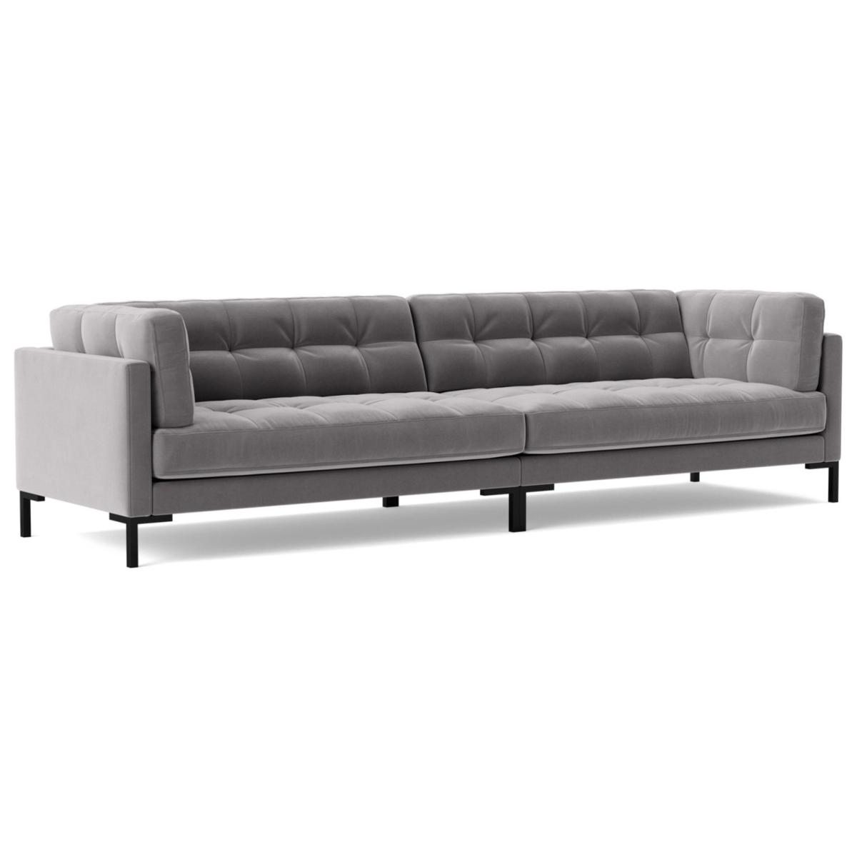 Swoon Landau Velvet 4 Seater Sofa - Silver Grey – image 7