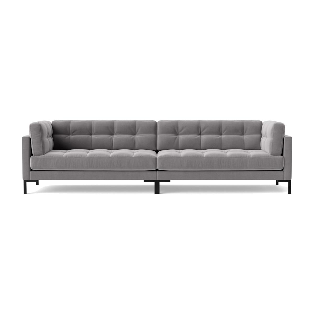 Swoon Landau Velvet 4 Seater Sofa - Silver Grey – image 1