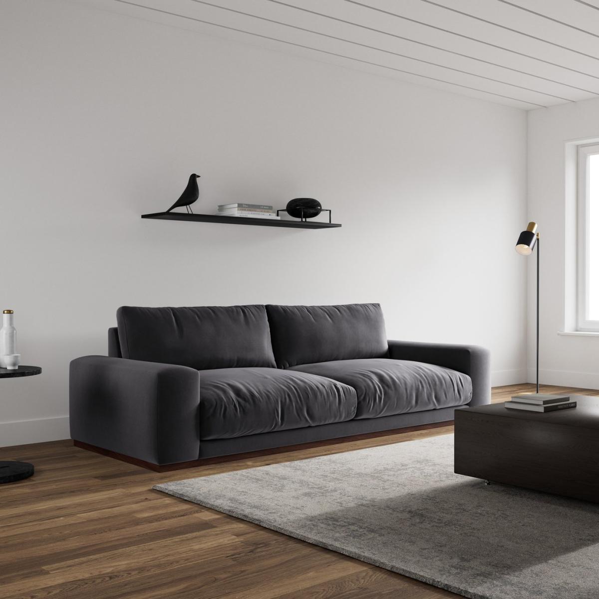 Swoon Denver Velvet 4 Seater Sofa - Granite Grey – image 3