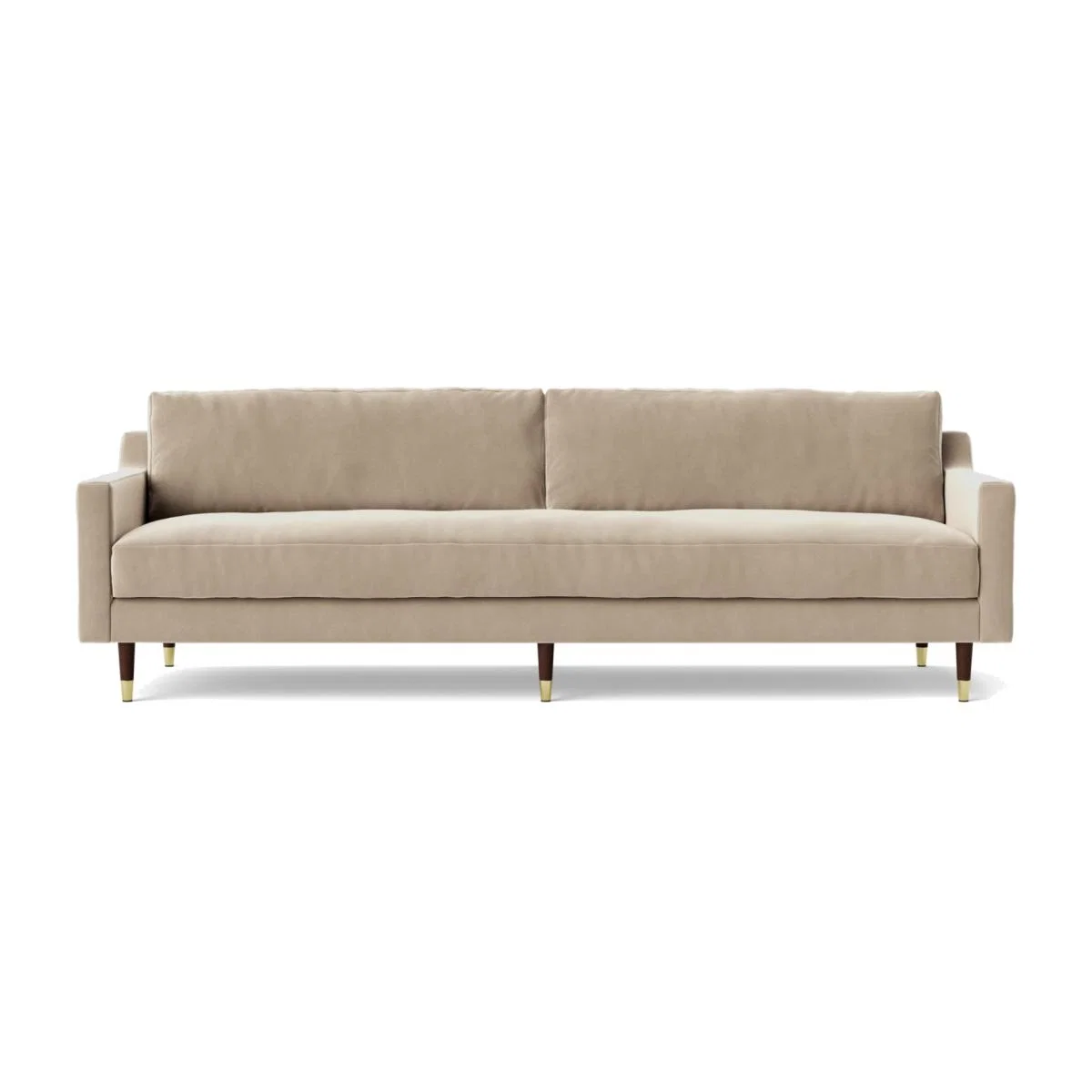Swoon Rieti Velvet 4 Seater Sofa - Taupe – image 1