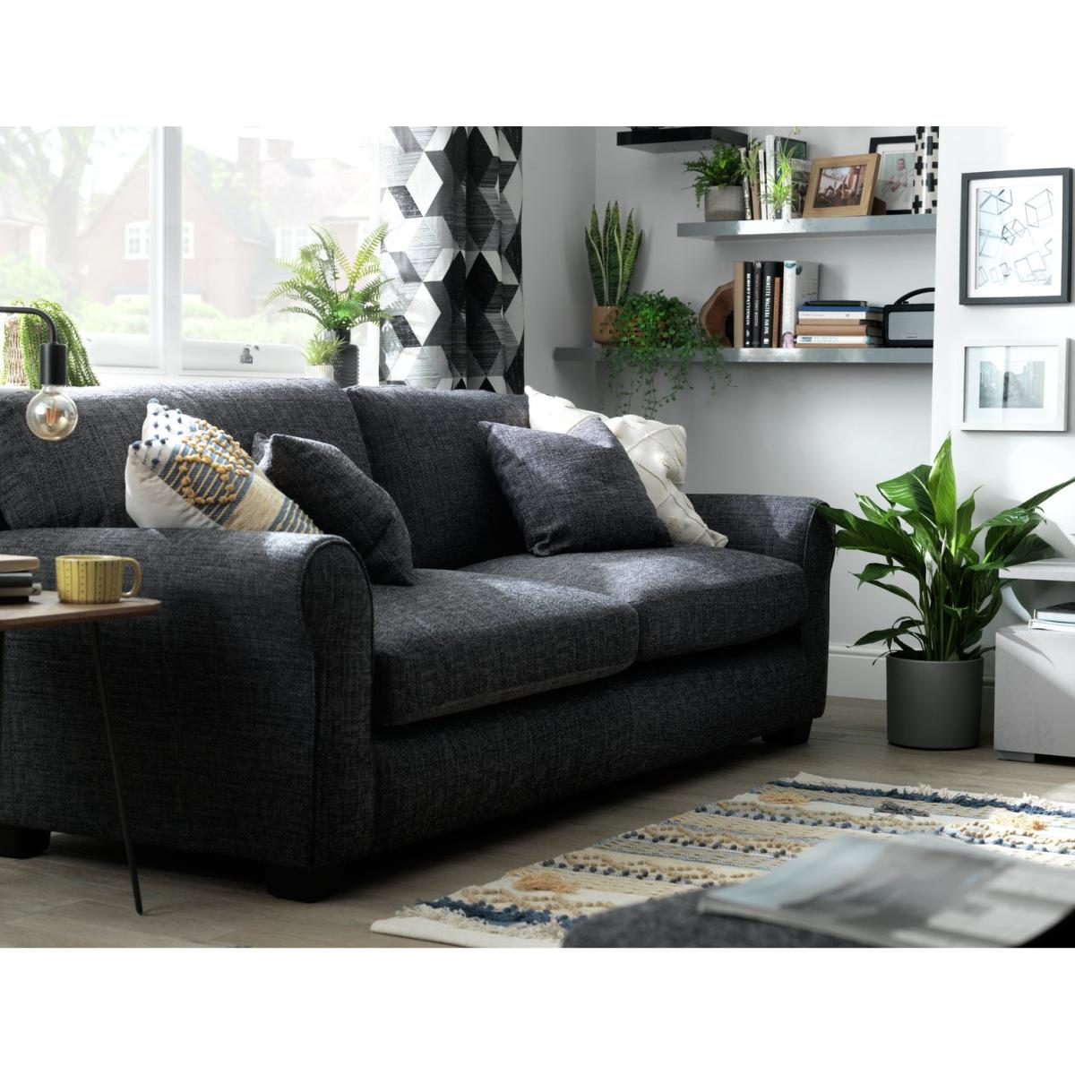 Habitat Lisbon Fabric 4 Seater Sofa - Grey – image 3