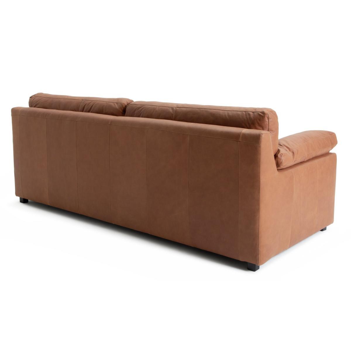 Habitat Florence 4 Seater Leather Sofa - Tan – image 6