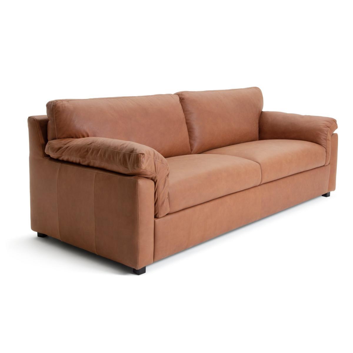 Habitat Florence 4 Seater Leather Sofa - Tan – image 7