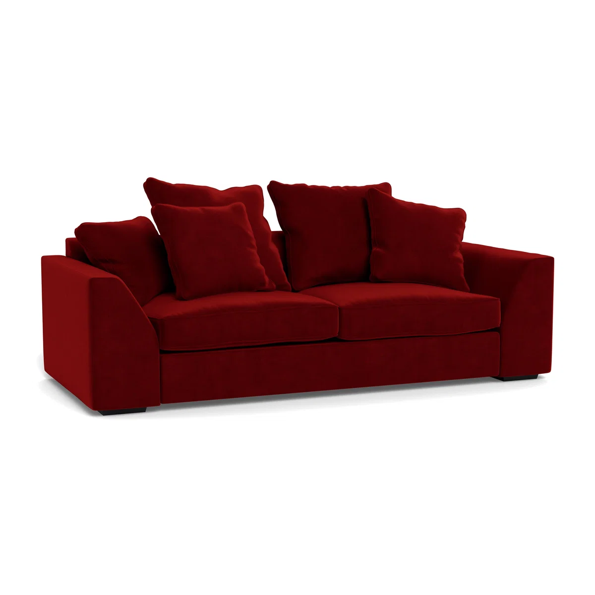 Heal's Cumulus 4 Seater Sofa Smart Luxe Velvet Mulberry Black Feet - Heal's UK Furniture – image 1