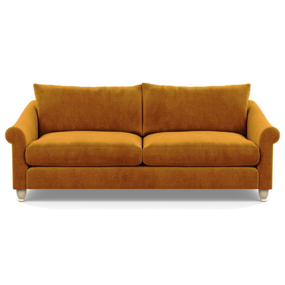 Heal's Devon 4 Seater Brushed Cotton Pewter Walnut Stain Beech Feet - Heal's UK Furniture – image 2