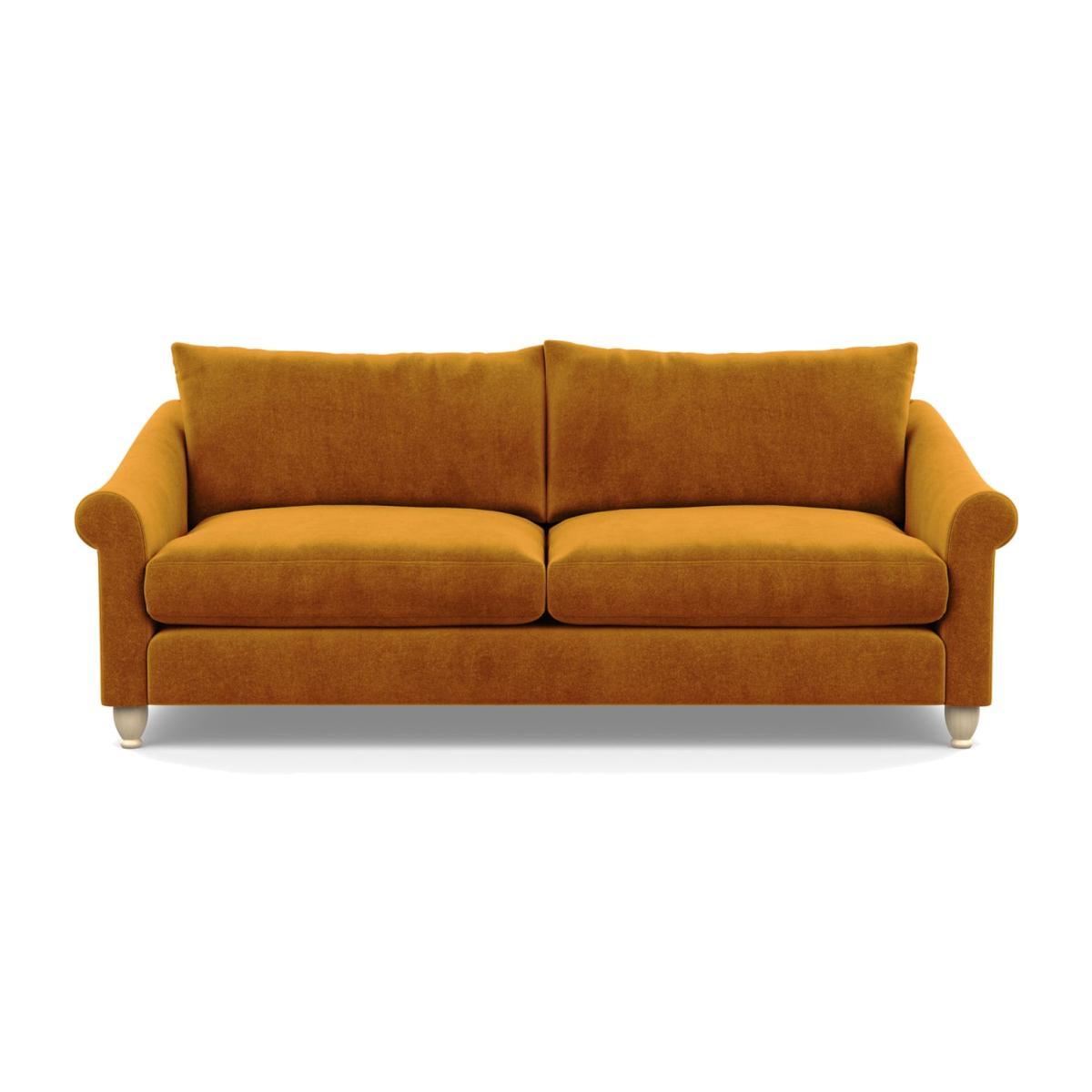 Heal's Devon 4 Seater Brushed Cotton Pewter Walnut Stain Beech Feet - Heal's UK Furniture – image 1