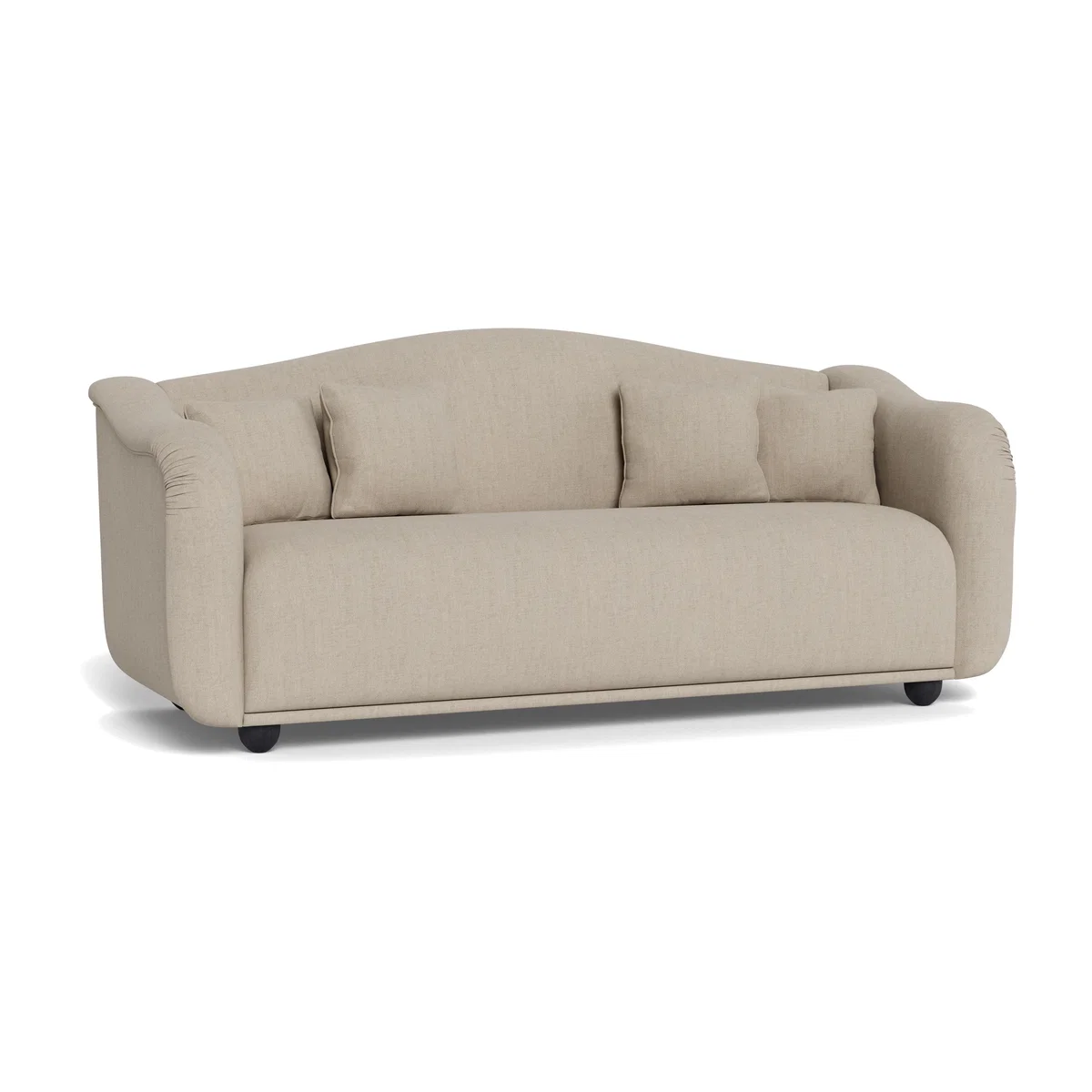 Heal's Tetbury 4 Seater Sofa Broad Weave Putty Black Beech Feet – image 1