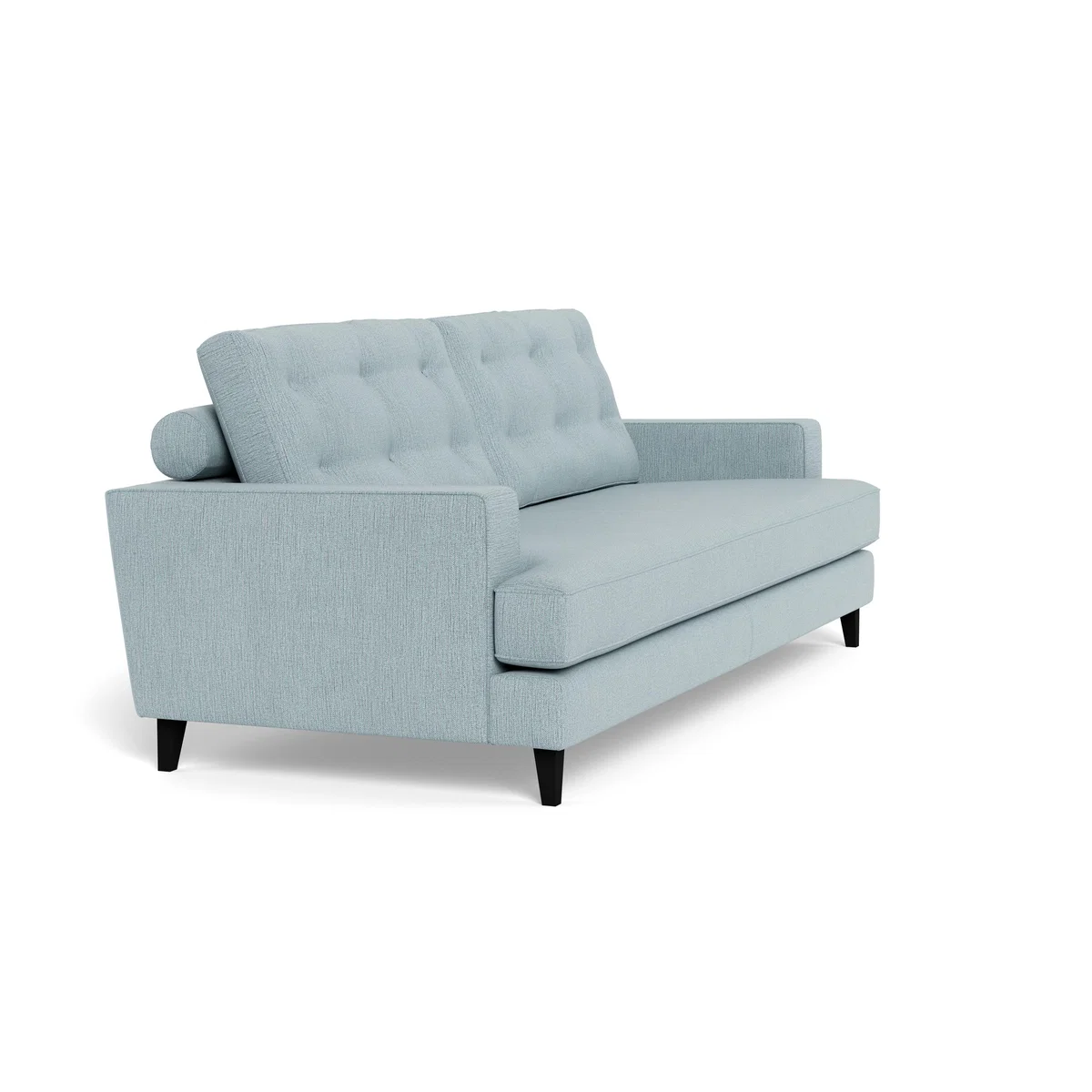 Heal's Mistral 4 Seater Sofa Smart Linen Mix Duck Egg Bitter Chocolate Feet - Heal's UK Furniture – image 2