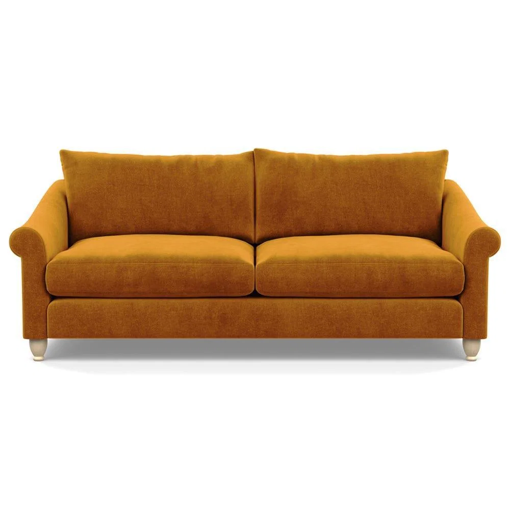 Heal's Devon 4 Seater Smart Luxe Velvet Azure Walnut Stain Beech Feet - Heal's UK Furniture – image 2