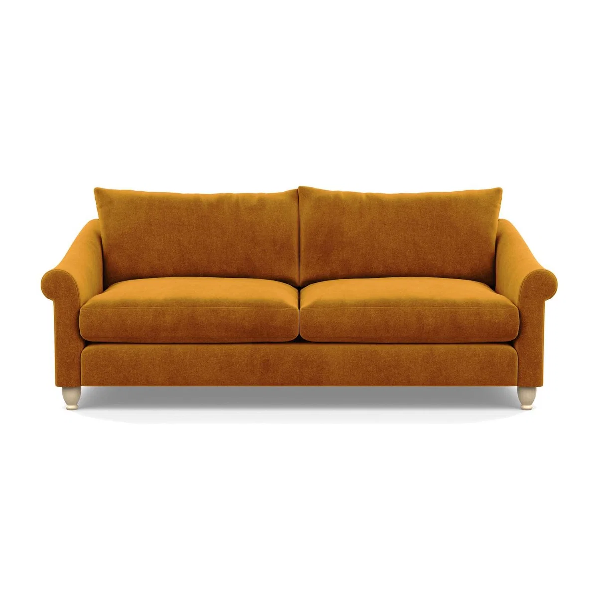 Heal's Devon 4 Seater Smart Luxe Velvet Azure Walnut Stain Beech Feet - Heal's UK Furniture – image 1