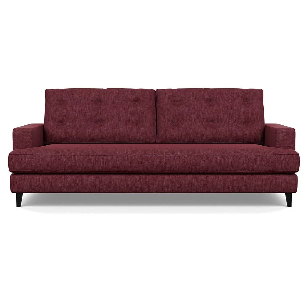 Heal's Mistral 4 Seater Sofa Smart Linen Mix Maroon Black Feet – image 2