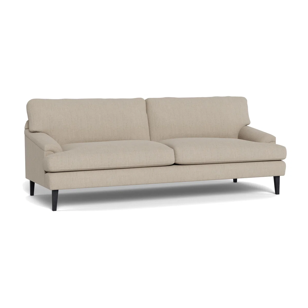 Heal's Stanton 4 Seater Sofa Broad Weave Putty Black Feet – image 1