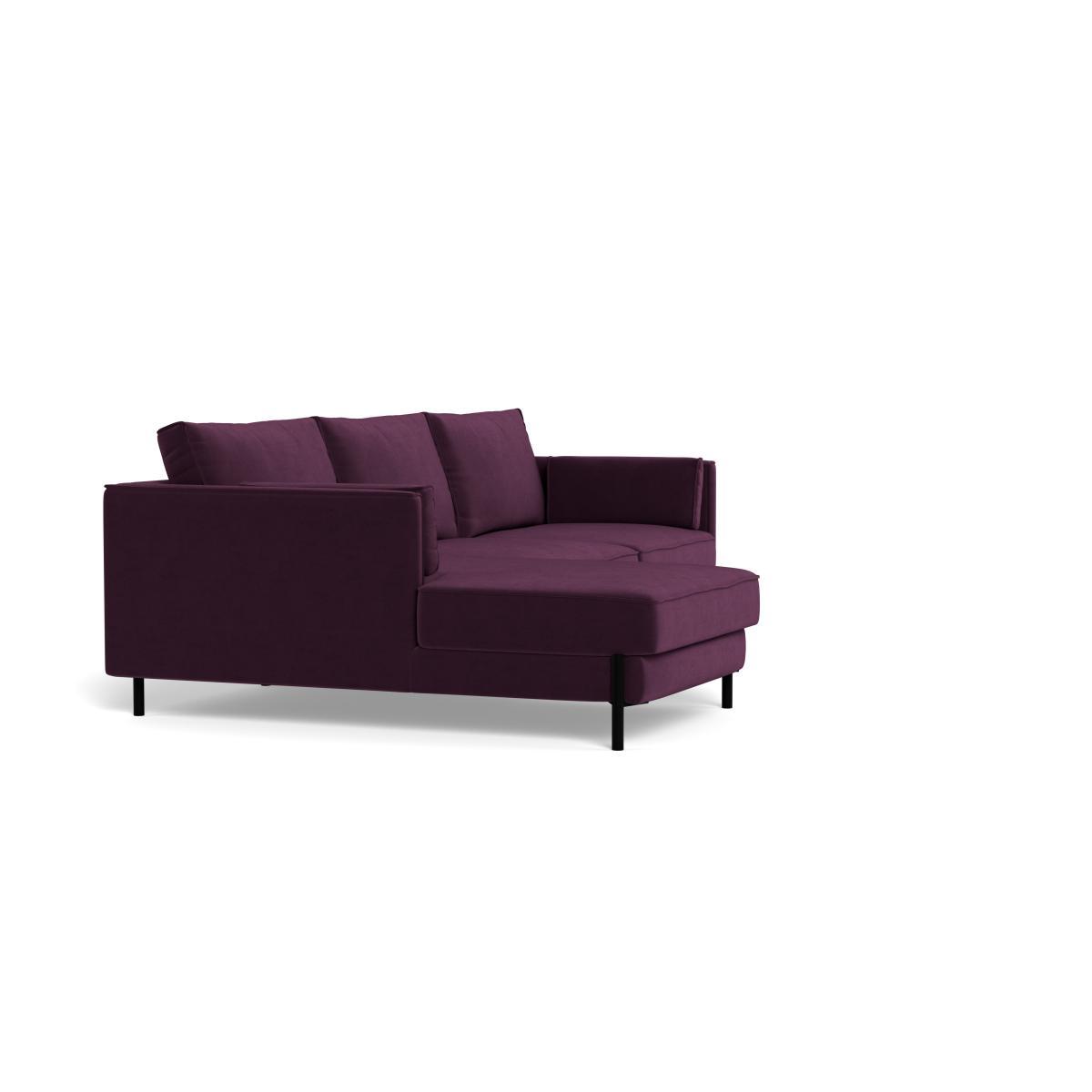Heal's Tortona Left Hand Facing 4 Seater Corner Chaise Velvet Grape Black Feet - Heal's UK Furniture – image 2