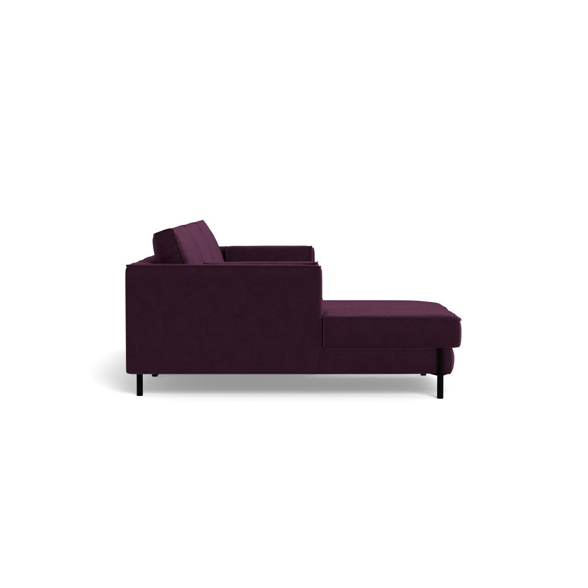Heal's Tortona Left Hand Facing 4 Seater Corner Chaise Velvet Grape Black Feet - Heal's UK Furniture – image 3