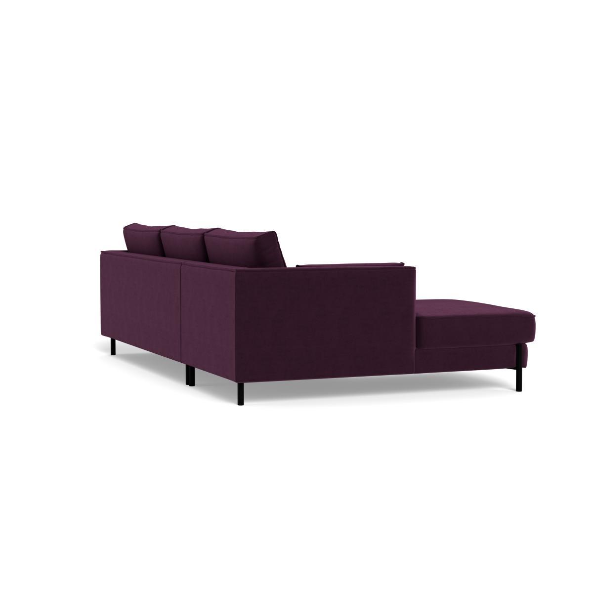 Heal's Tortona Left Hand Facing 4 Seater Corner Chaise Velvet Grape Black Feet - Heal's UK Furniture – image 4