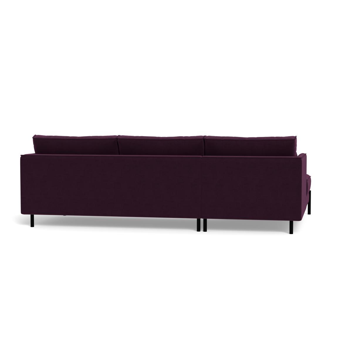 Heal's Tortona Left Hand Facing 4 Seater Corner Chaise Velvet Grape Black Feet - Heal's UK Furniture – image 5