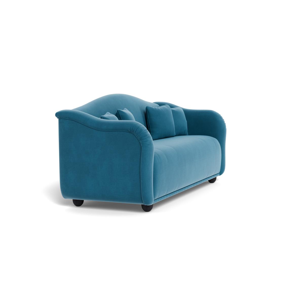 Heal's Tetbury 4 Seater Sofa Smart Velvet Ocean Black Beech Feet – image 3