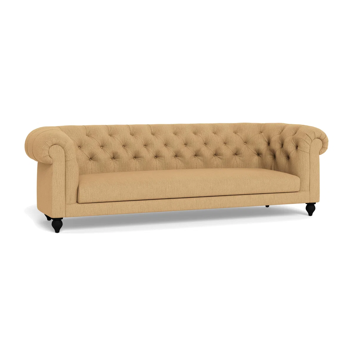 Heal's Fitzrovia 4 Seater Sofa Smart Linen Mix Sand Natural Oak Feet - Heal's UK Furniture – image 1
