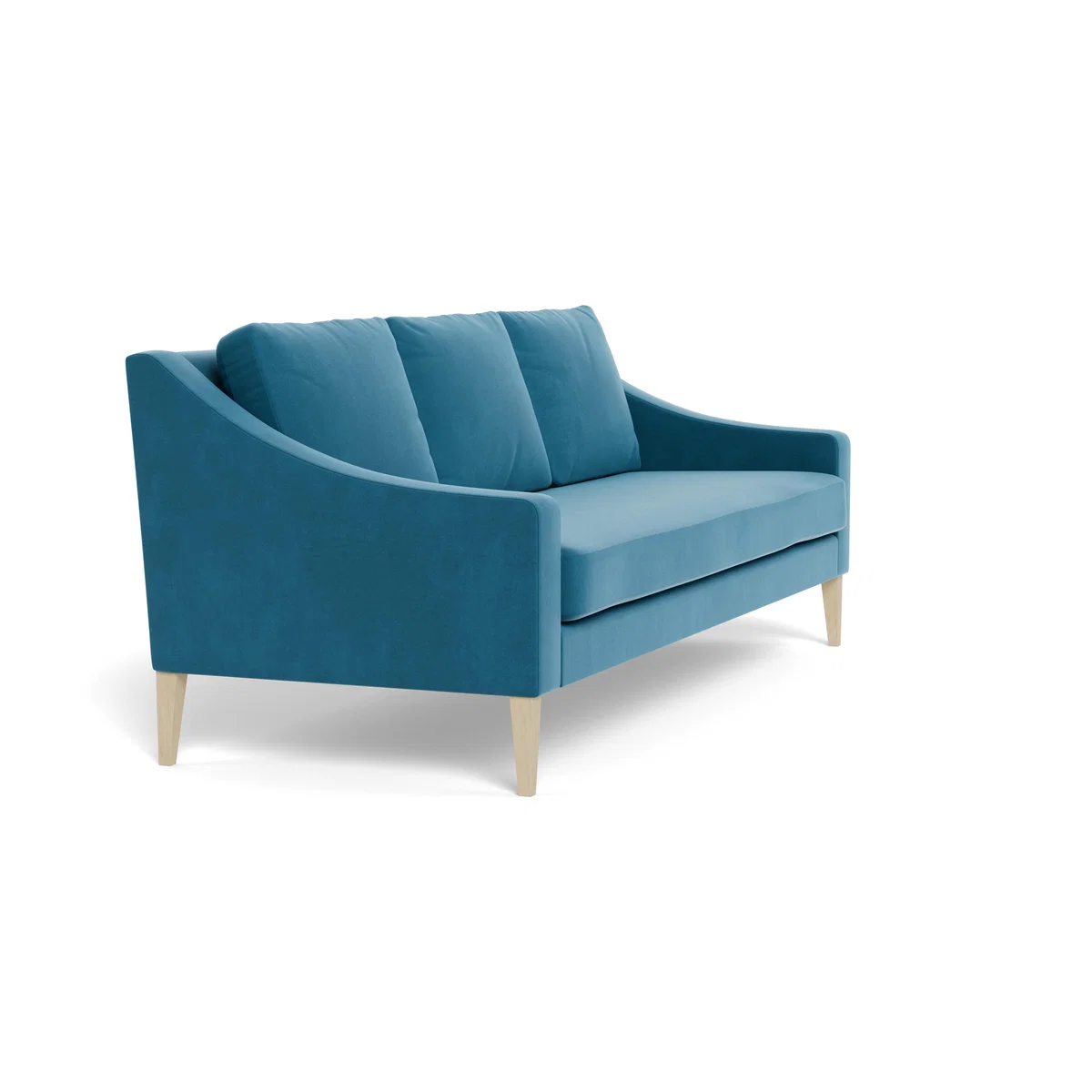 Heal's Richmond 4 Seater Sofa Smart Velvet Ocean Black Feet – image 3