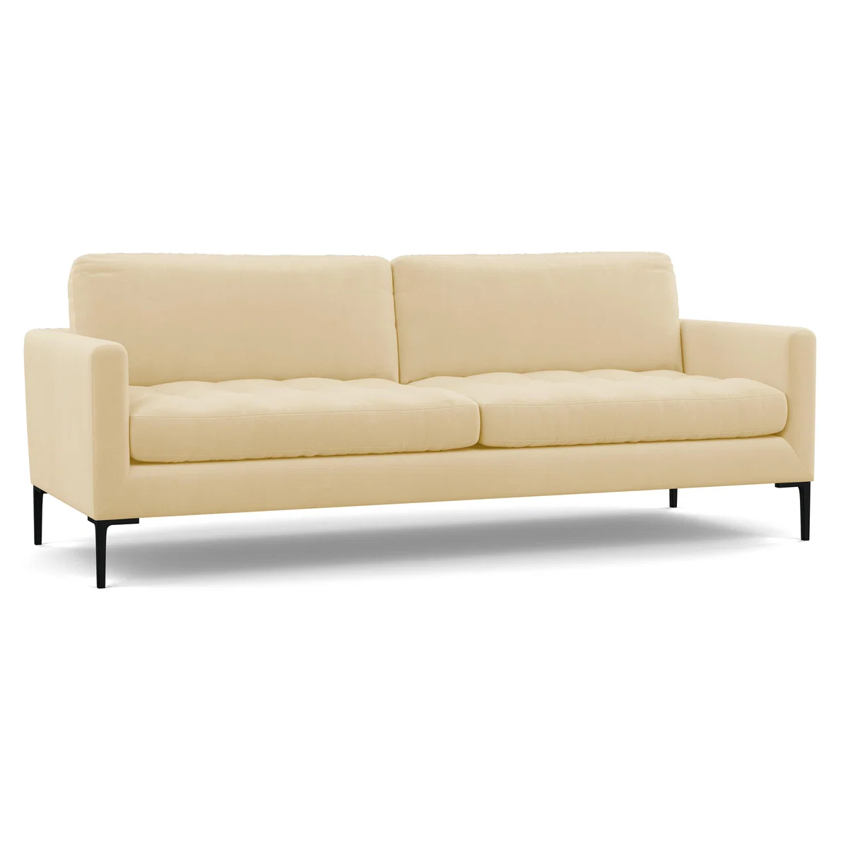 Heal's Eton 4 Seater Sofa Smart Luxe Velvet Biscuit Black Feet - Heal's UK Furniture – image 2