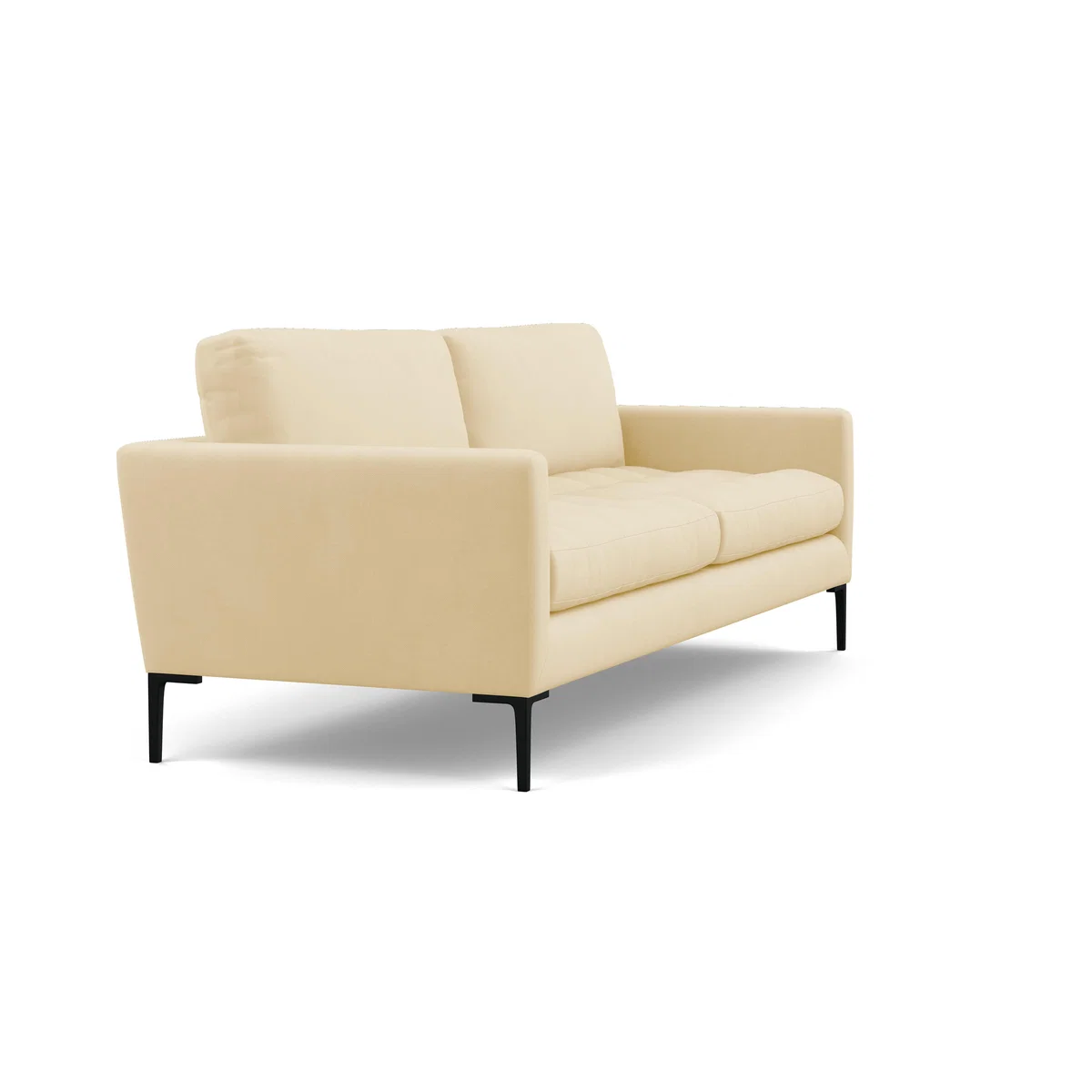 Heal's Eton 4 Seater Sofa Smart Luxe Velvet Biscuit Black Feet - Heal's UK Furniture – image 3