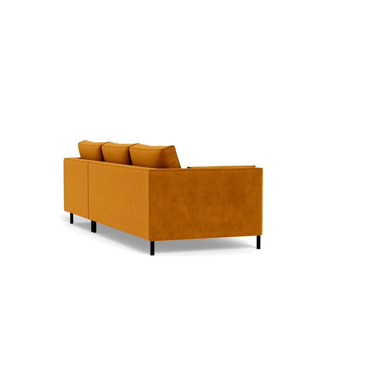 Heal's Tortona Right Hand Facing 4 Seater Corner Chaise Smart Luxe Velvet Cognac Black Feet - Heal's UK Furniture – image 4