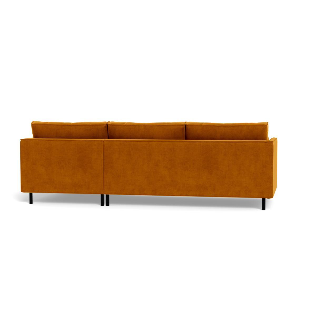 Heal's Tortona Right Hand Facing 4 Seater Corner Chaise Smart Luxe Velvet Cognac Black Feet - Heal's UK Furniture – image 5