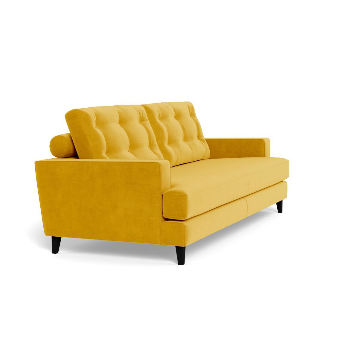 Heal's Mistral 4 Seater Sofa Smart Luxe Velvet Canary Black Feet - Heal's UK Furniture – image 2