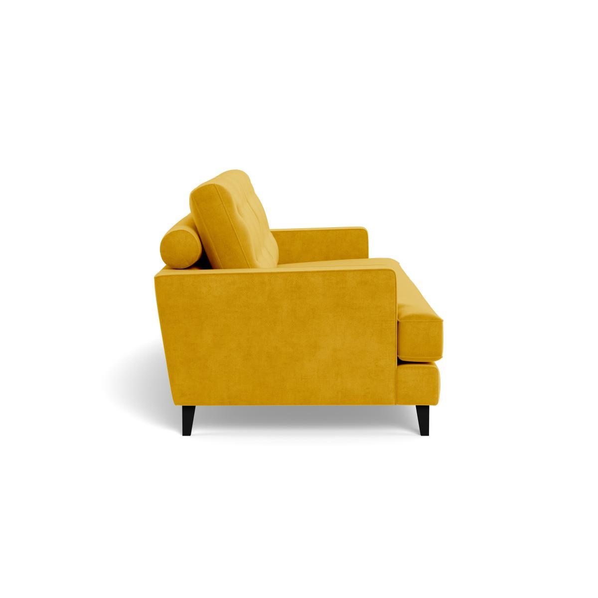 Heal's Mistral 4 Seater Sofa Smart Luxe Velvet Canary Black Feet - Heal's UK Furniture – image 3