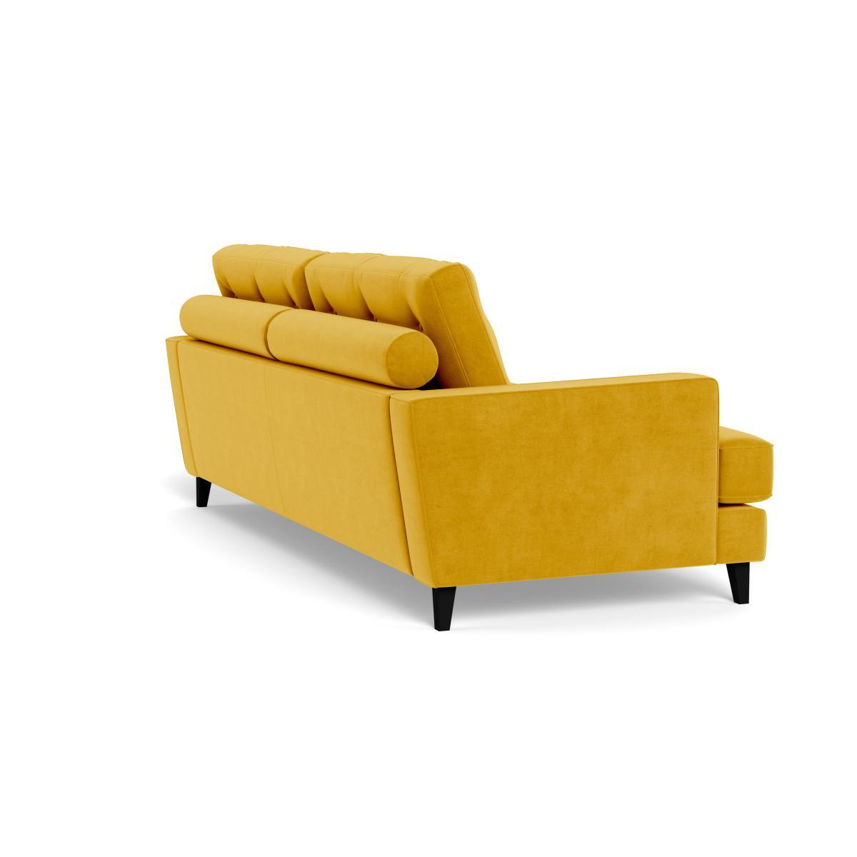 Heal's Mistral 4 Seater Sofa Smart Luxe Velvet Canary Black Feet - Heal's UK Furniture – image 4