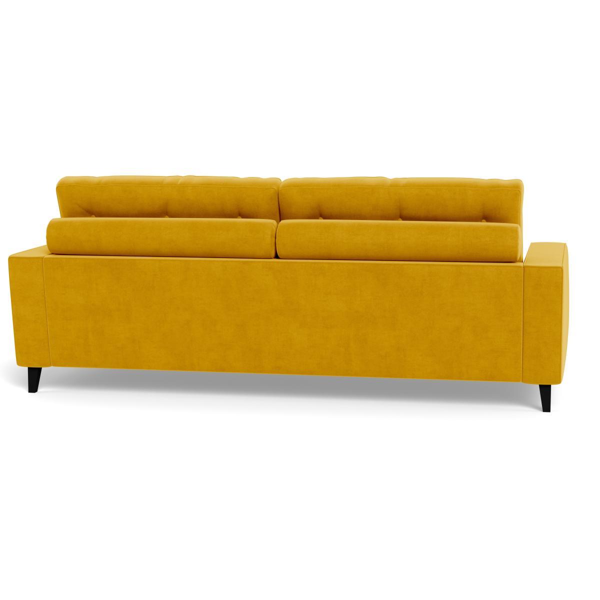 Heal's Mistral 4 Seater Sofa Smart Luxe Velvet Canary Black Feet - Heal's UK Furniture – image 5