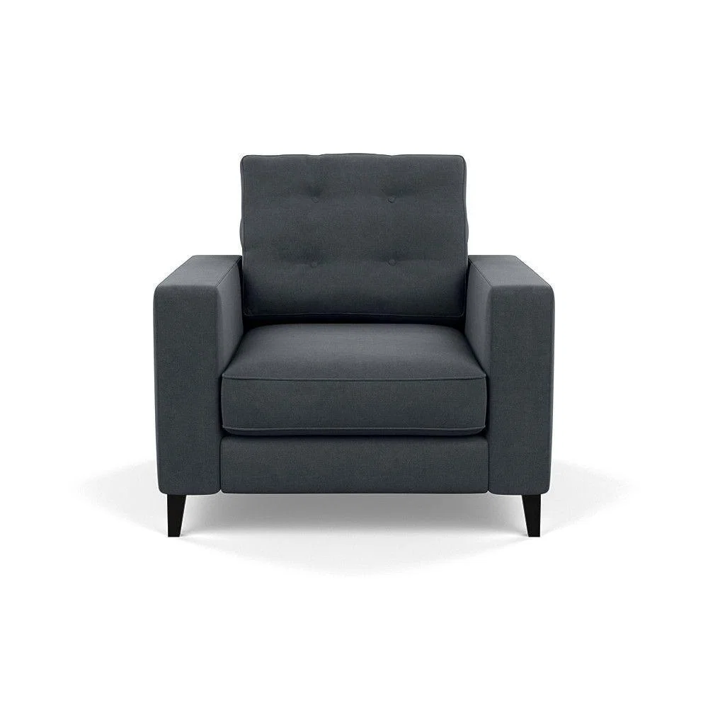 Heal's Richmond 4 Seater Sofa Melton Wool New Navy Black Feet - Heal's UK Furniture – image 32