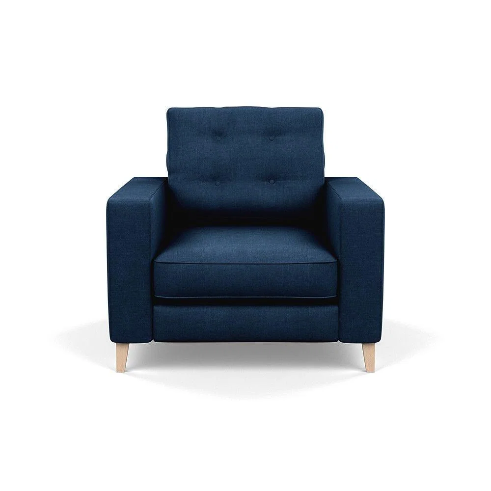 Heal's Richmond 4 Seater Sofa Melton Wool New Navy Black Feet - Heal's UK Furniture – image 51