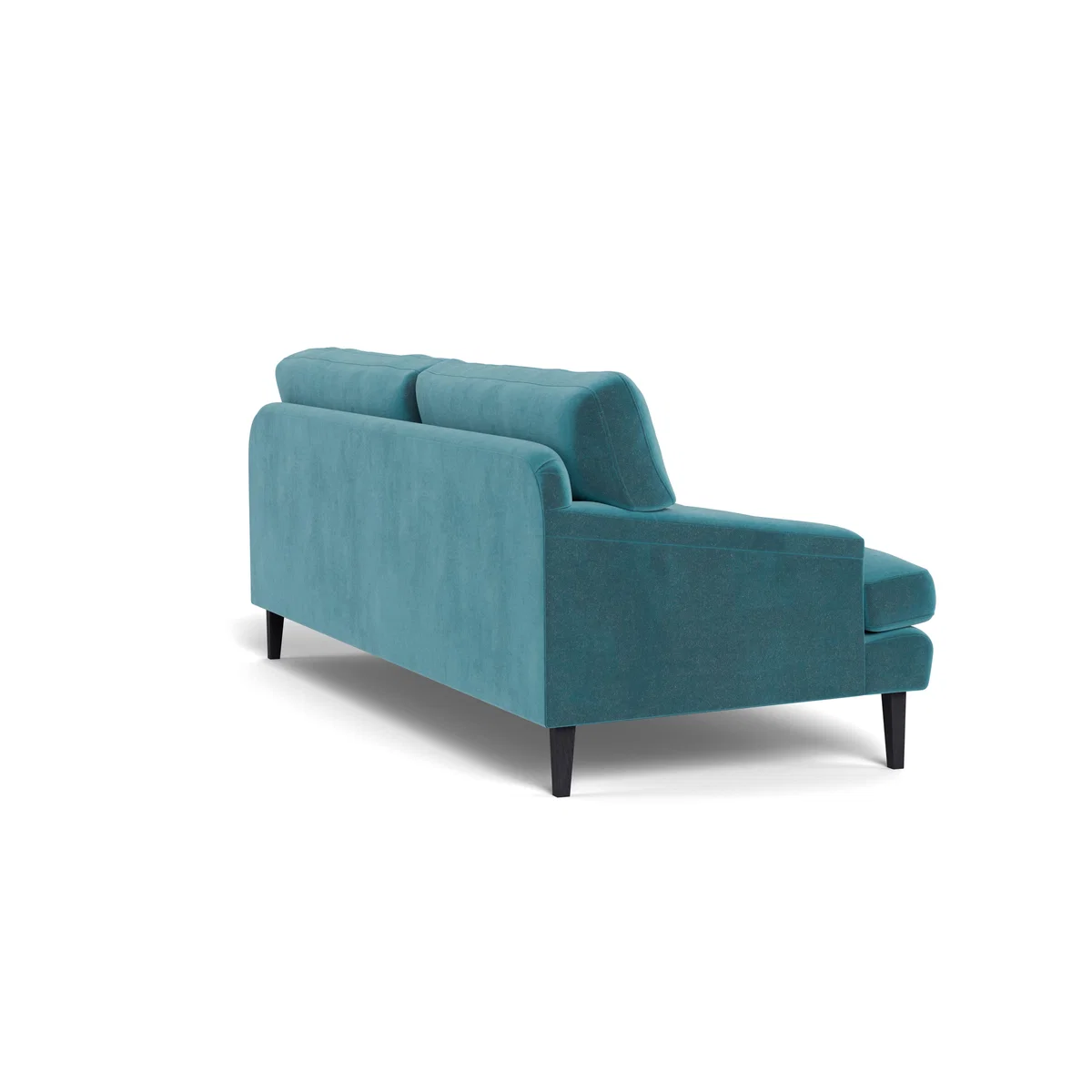 Heal's Stanton 4 Seater Sofa Smart Luxe Velvet Airforce Blue Walnut Stained Feet – image 5