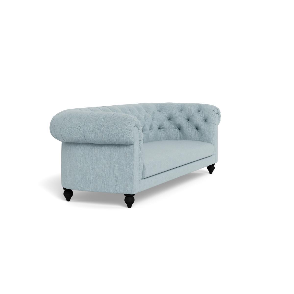Heal's Fitzrovia 4 Seater Sofa Smart Linen Mix Duck Egg Black Painted Oak Feet - Heal's UK Furniture – image 2