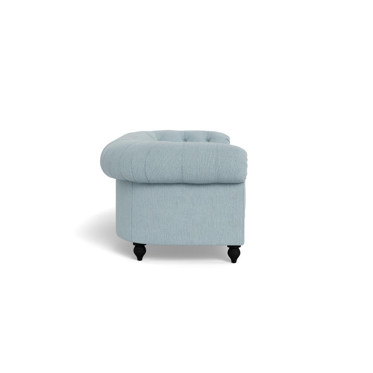 Heal's Fitzrovia 4 Seater Sofa Smart Linen Mix Duck Egg Black Painted Oak Feet - Heal's UK Furniture – image 3