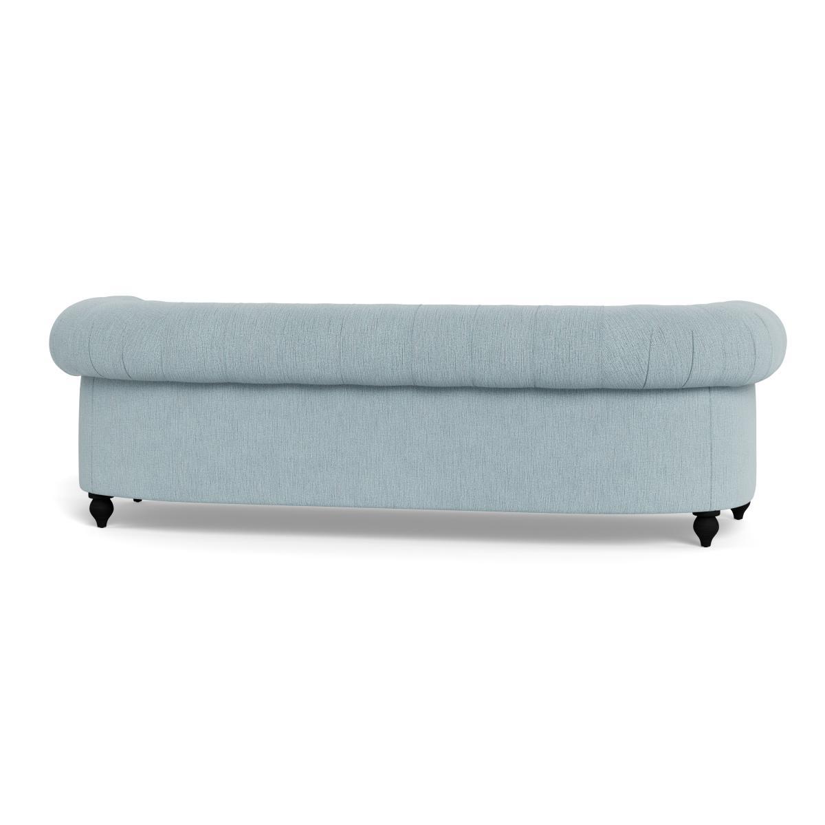 Heal's Fitzrovia 4 Seater Sofa Smart Linen Mix Duck Egg Black Painted Oak Feet - Heal's UK Furniture – image 5