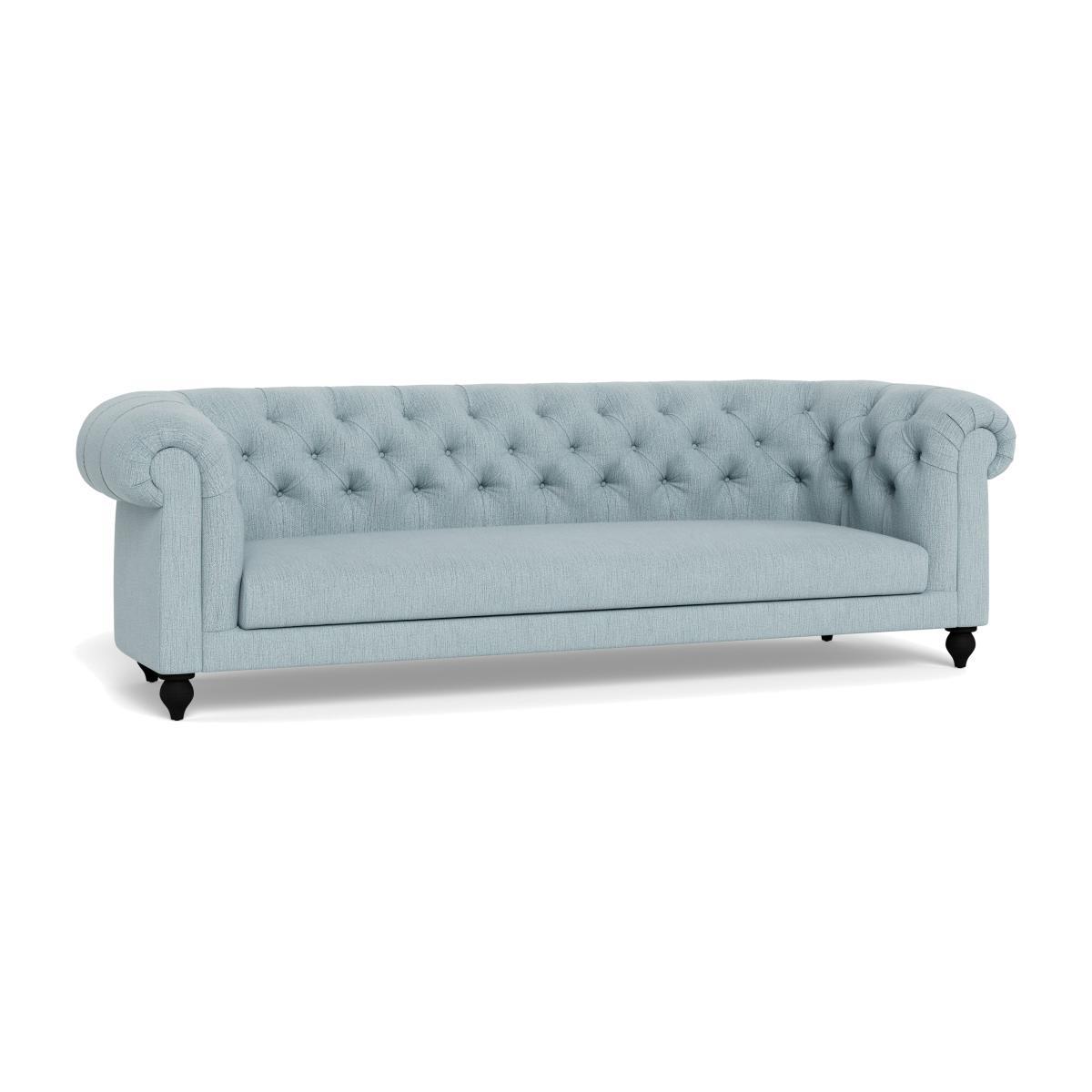 Heal's Fitzrovia 4 Seater Sofa Smart Linen Mix Duck Egg Black Painted Oak Feet - Heal's UK Furniture – image 1