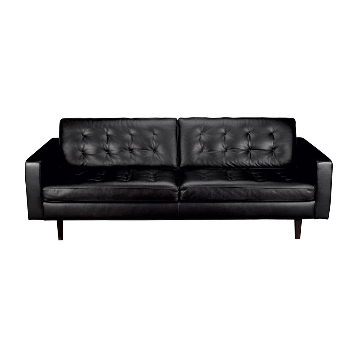Heal's Hepburn 4 Seater Stonewash Leather Vintage Green Wenge Feet - Heal's UK Furniture