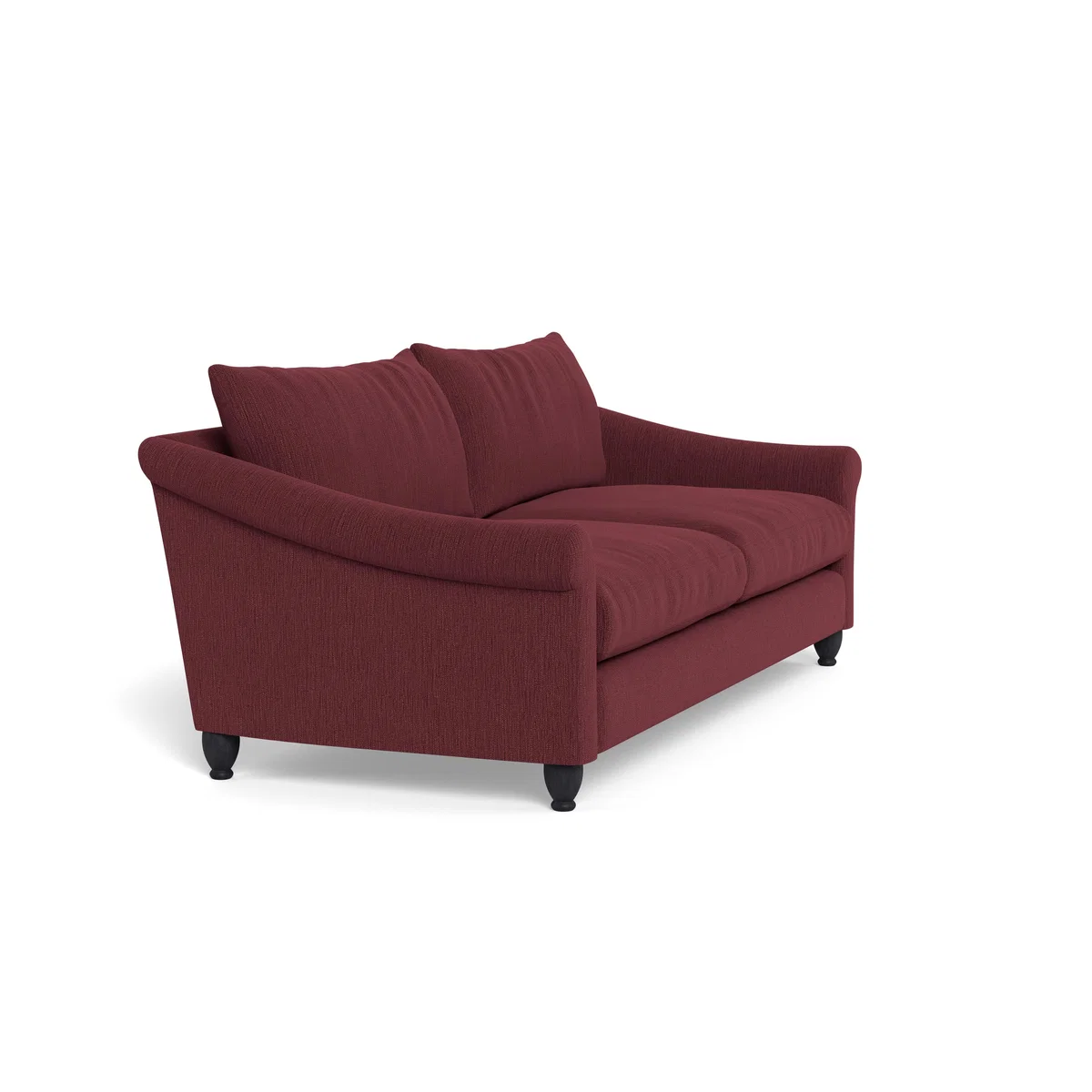 Heal's Devon 4 Seater Smart Linen Mix Maroon Black Stain Beech Feet - Heal's UK Furniture – image 2