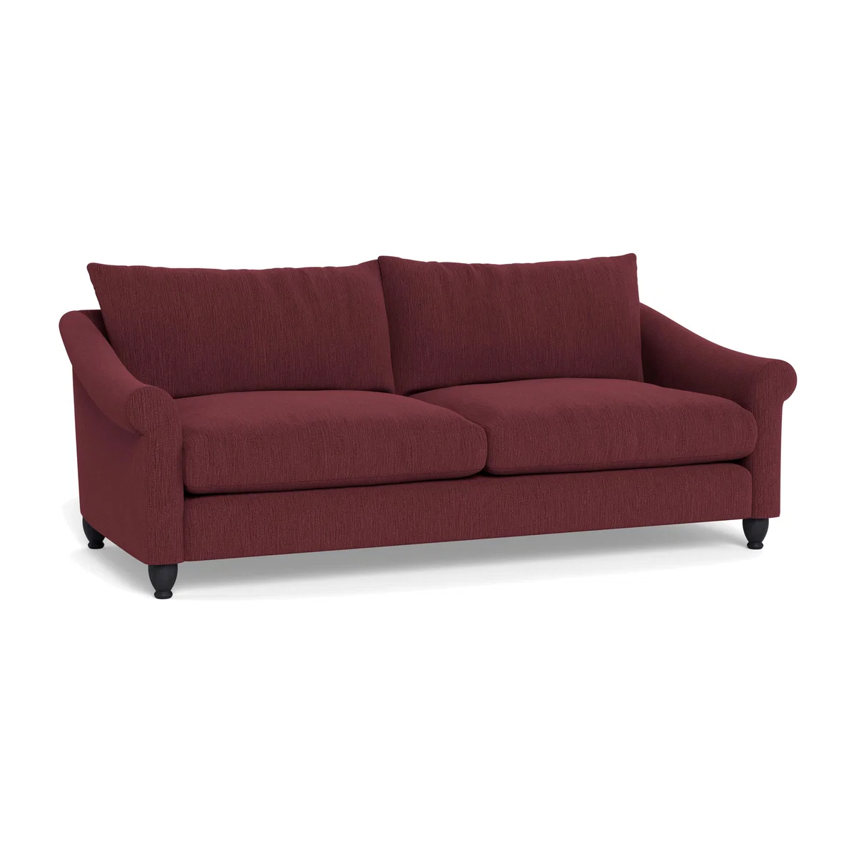Heal's Devon 4 Seater Smart Linen Mix Maroon Black Stain Beech Feet - Heal's UK Furniture – image 1