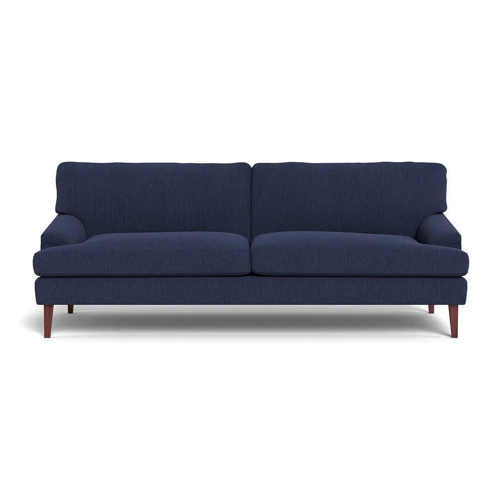 Heal's Stanton 4 Seater Sofa Smart Linen Mix Navy Walnut Stained Feet – image 2
