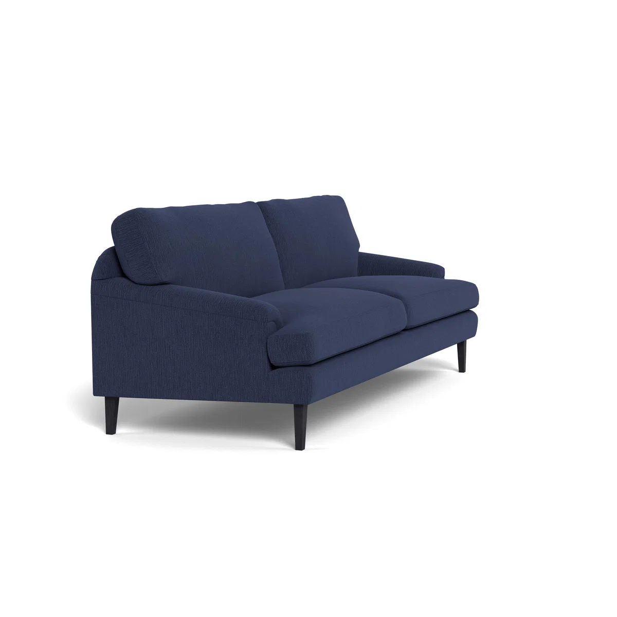 Heal's Stanton 4 Seater Sofa Smart Linen Mix Navy Walnut Stained Feet – image 3